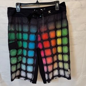 Hurley Phantom Surfing Board Shorts Swim Trunks Men Multicolor Sz 32 x 11 Beach